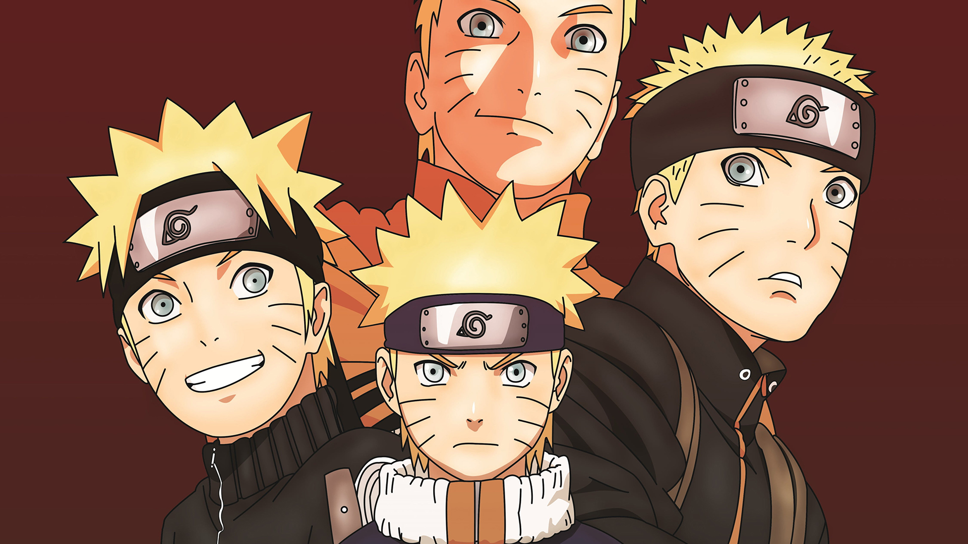 Young to adult Naruto Uzumaki desktop wallpaper