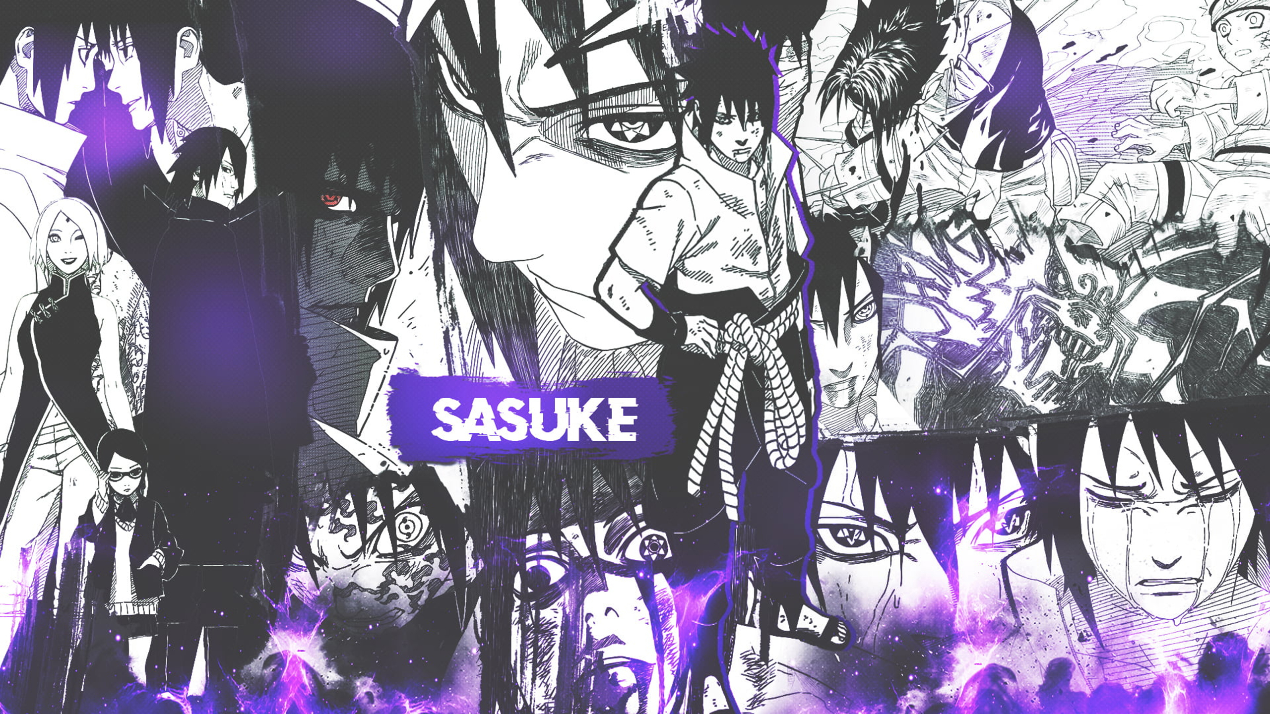 Sasuke Collage Desktop Wallpaper