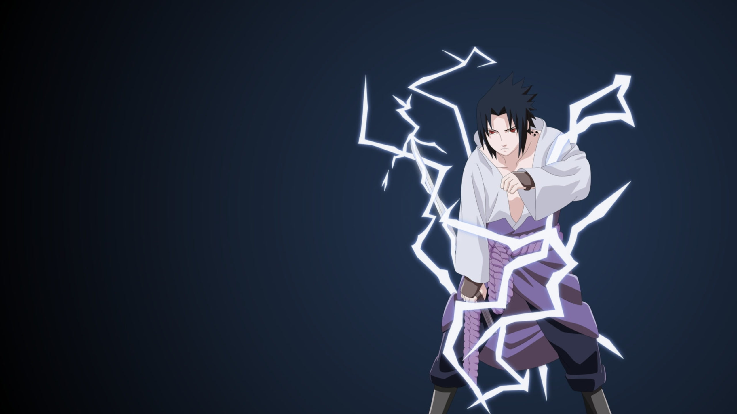 Sasuke channel his lightning chakra through the sword desktop wallpaper