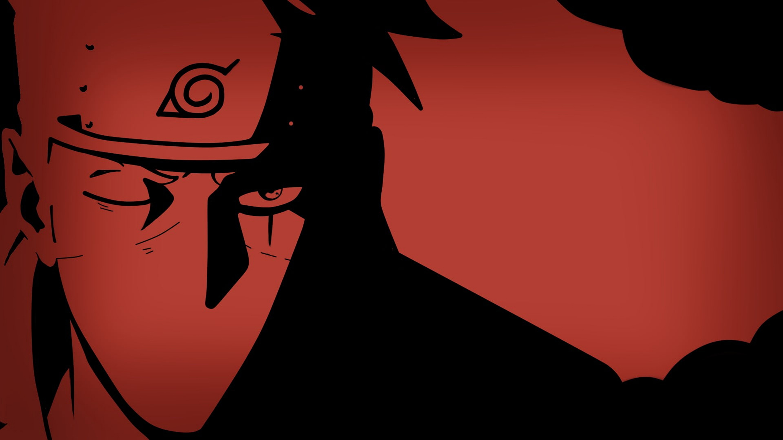 Kakashi Red Silhouette Desktop Wallpaper
