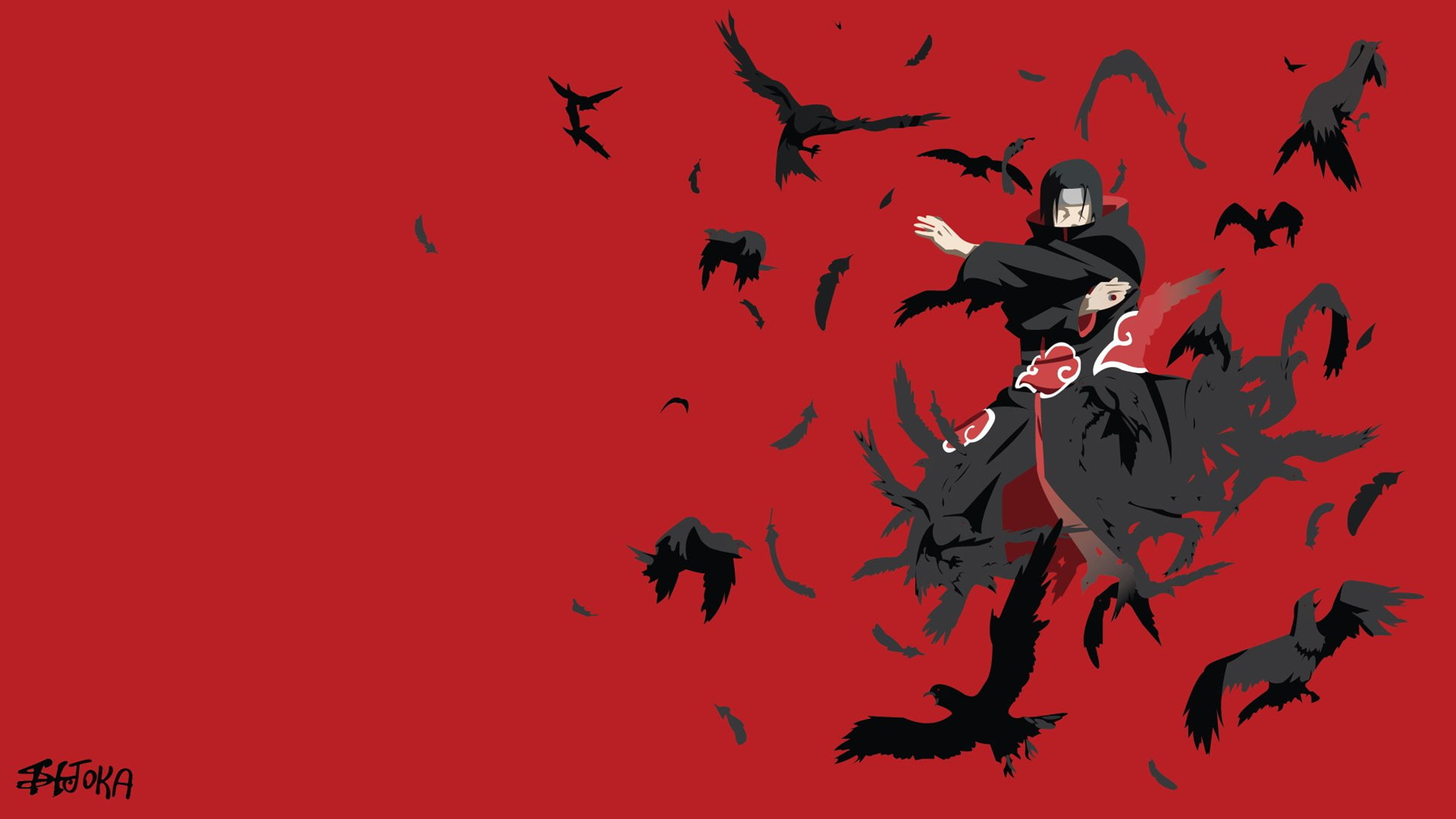 Itachi Uchiha Red Crow Desktop Wallpaper