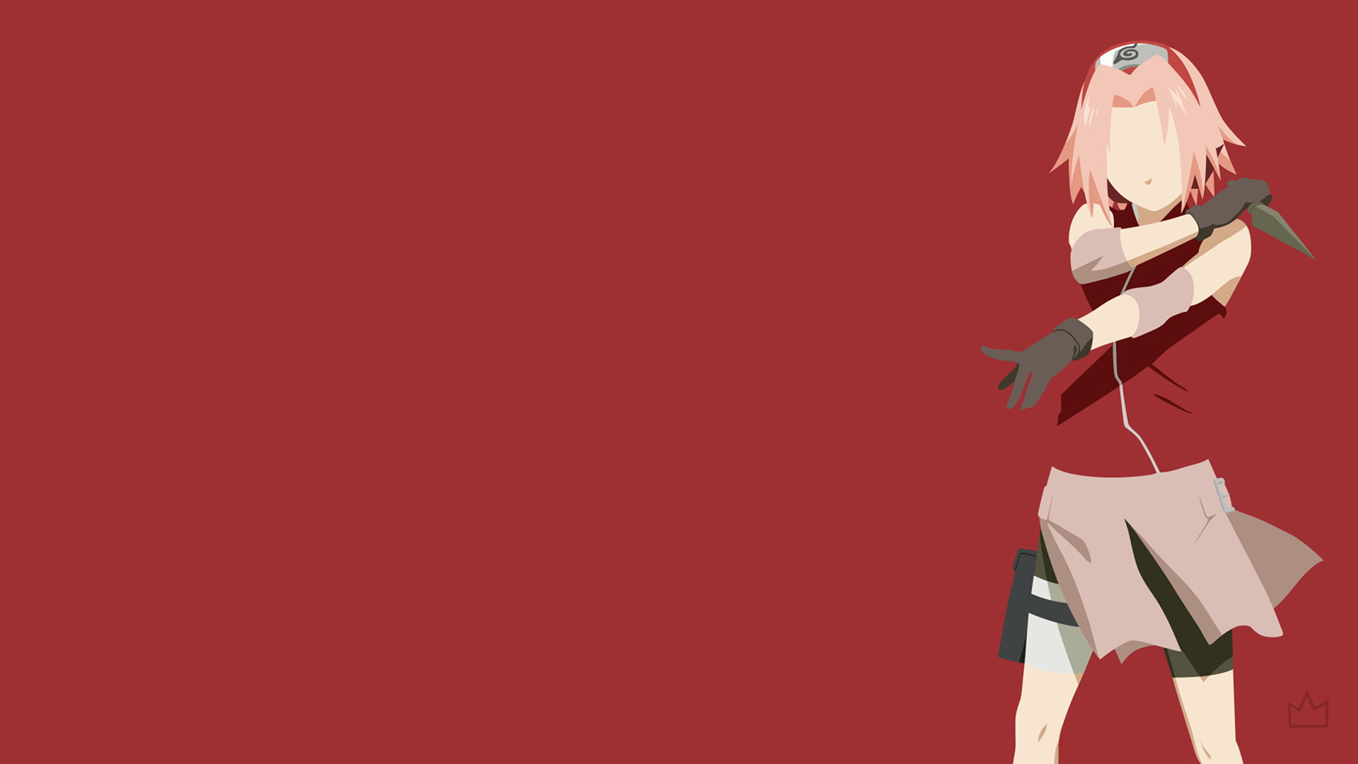 Teen Sakura Haruno Minimal Desktop Wallpaper