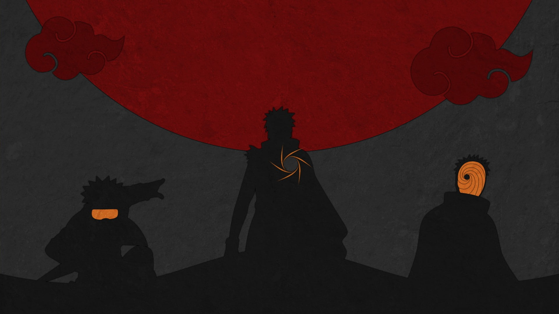 Young to old Obito Uchiha silhouette desktop wallpaper